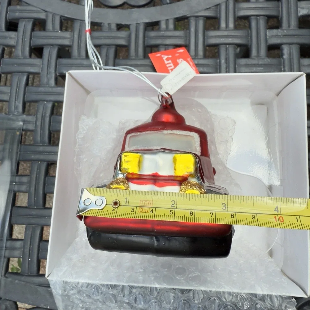 Vtg 90s Dept 56 Mercury Glass Sport Utility Vehicle Ornament Large Shiny Red Car